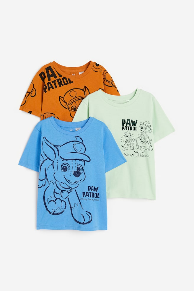 3-pack printed T-shirts - Blue/Paw Patrol/Blue/Sonic the Hedgehog/Brown/Jurassic World/Green/LEGO Ninjago/dc/dc/dc/dc/dc/dc - 1