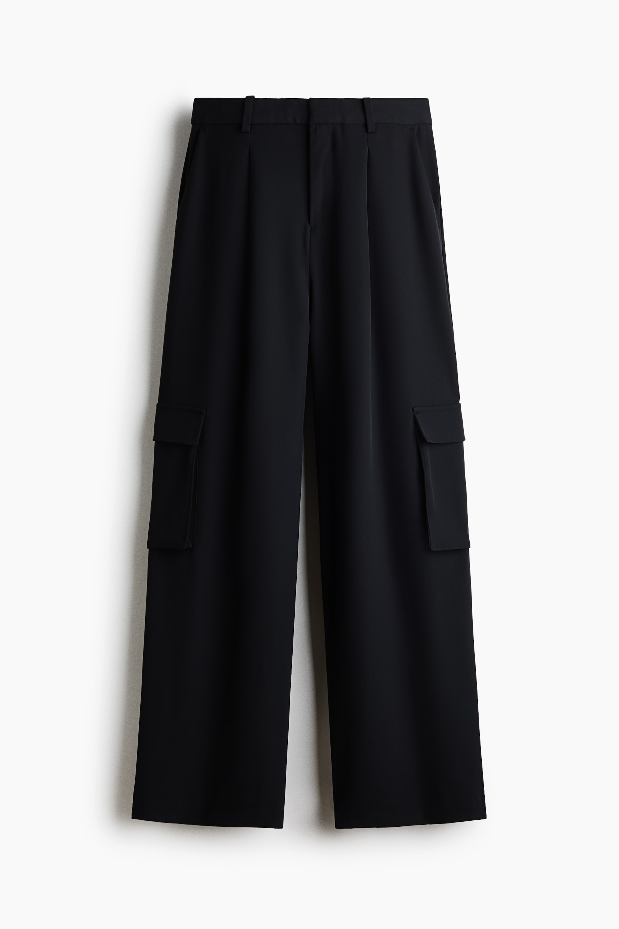 View larger image: Satin twill cargo trousers - Black - Ladies | H&M 1