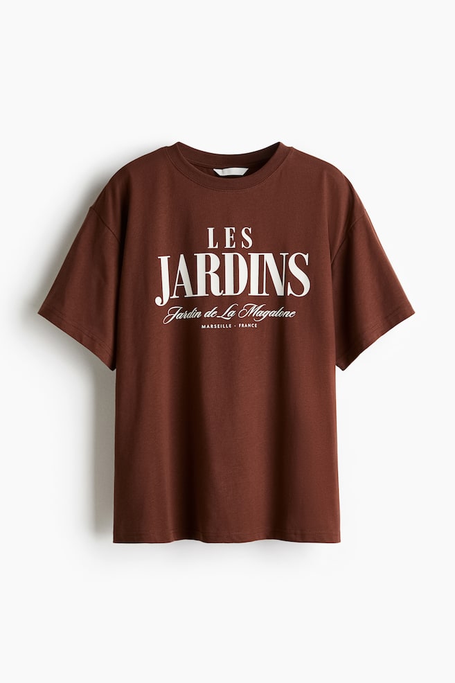 Oversized T-Shirt - Brown/Les Jardins/Yellow/Mare/Navy blue/Surf Club/Gray melange/Saint-Tropez/Dark brown/black patterned/White/Santa Barbara/White/Fiori - 1