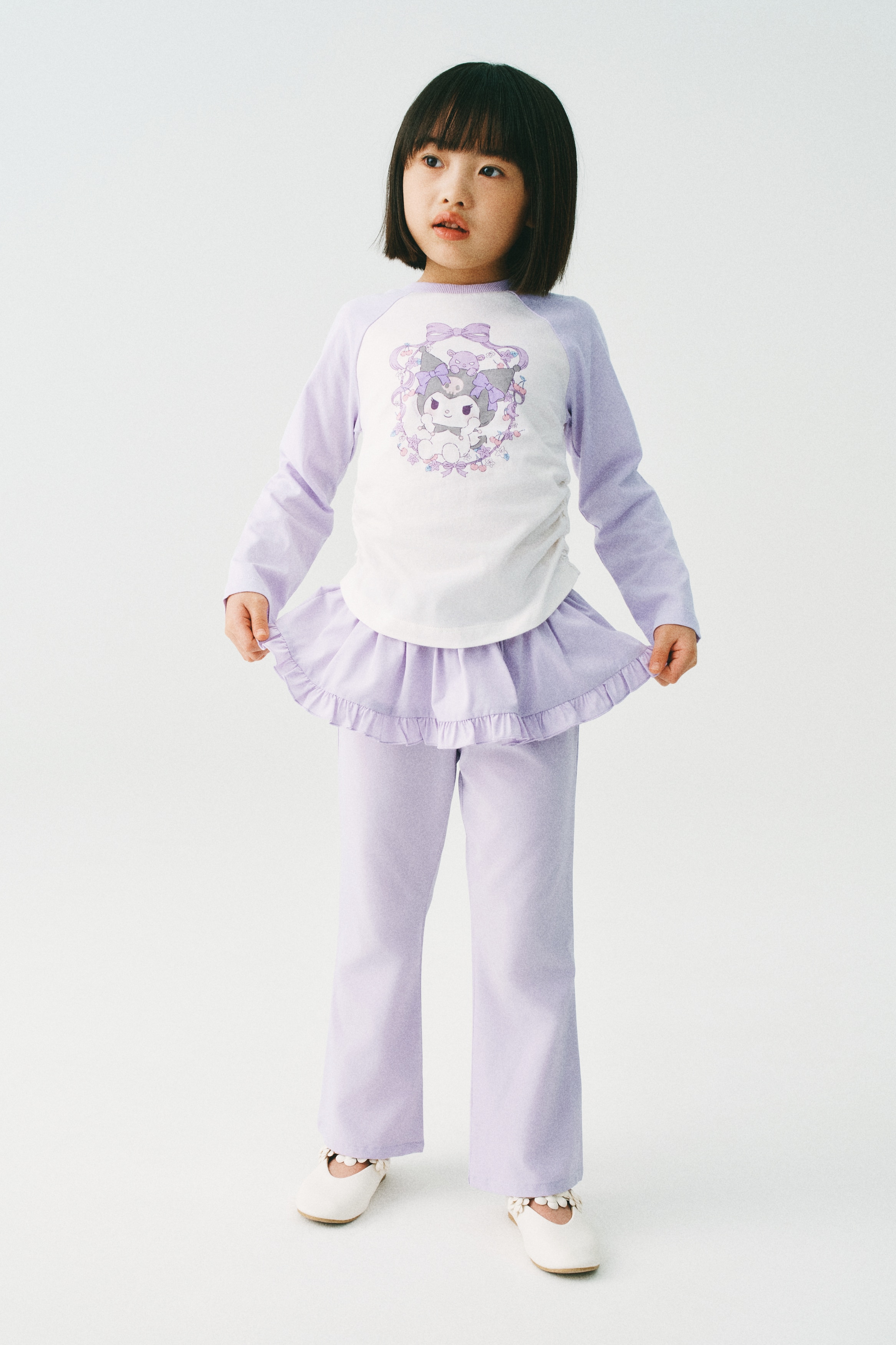 Flared layered trousers