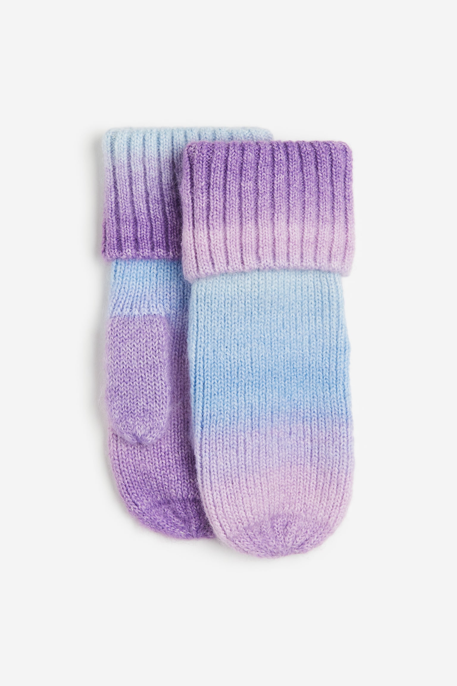 Knitted mittens - Purple/Blue - 1