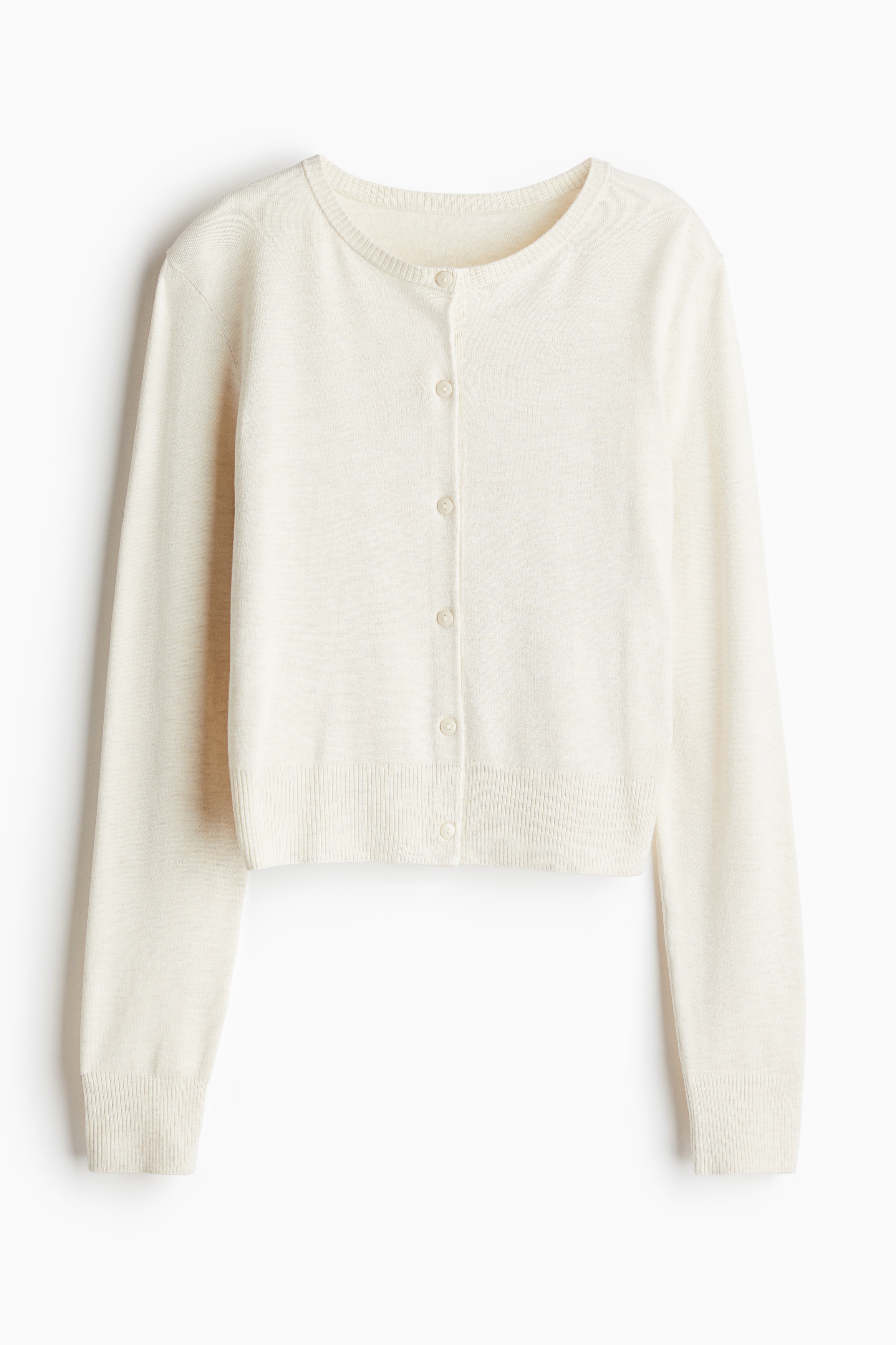 Fine-knit Cardigan - Cream melange - Ladies | H&M US