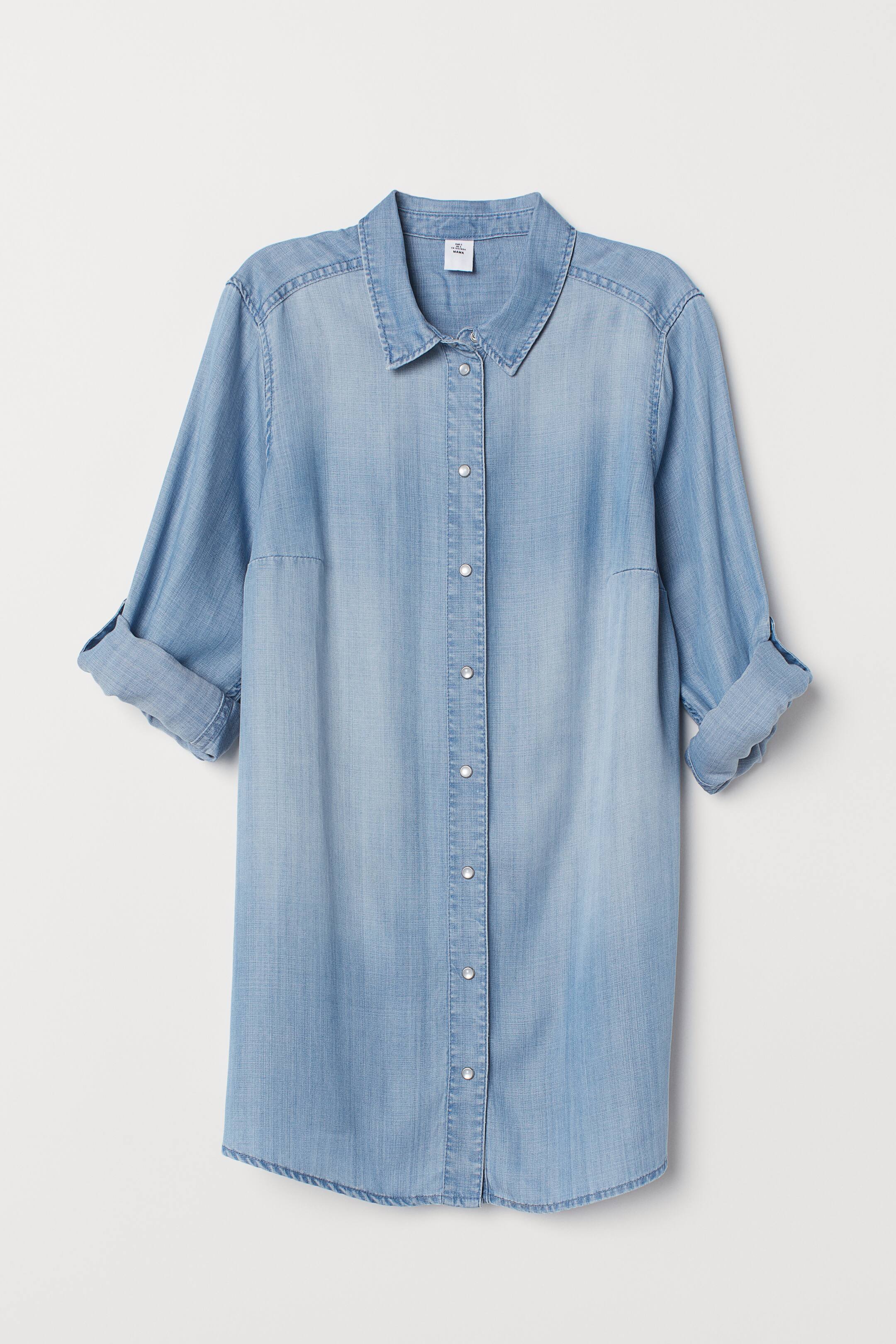 View larger image: MAMA Lyocell shirt - Light denim blue - Ladies | H&M IE 1