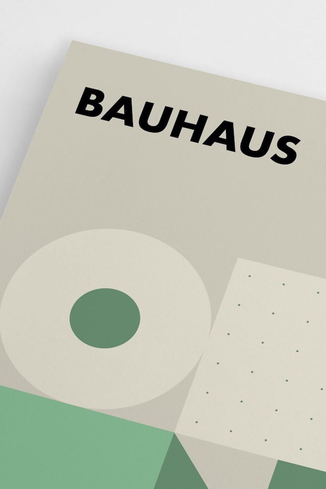 Bauhaus Geometry Green Poster - Grön/beige - 3