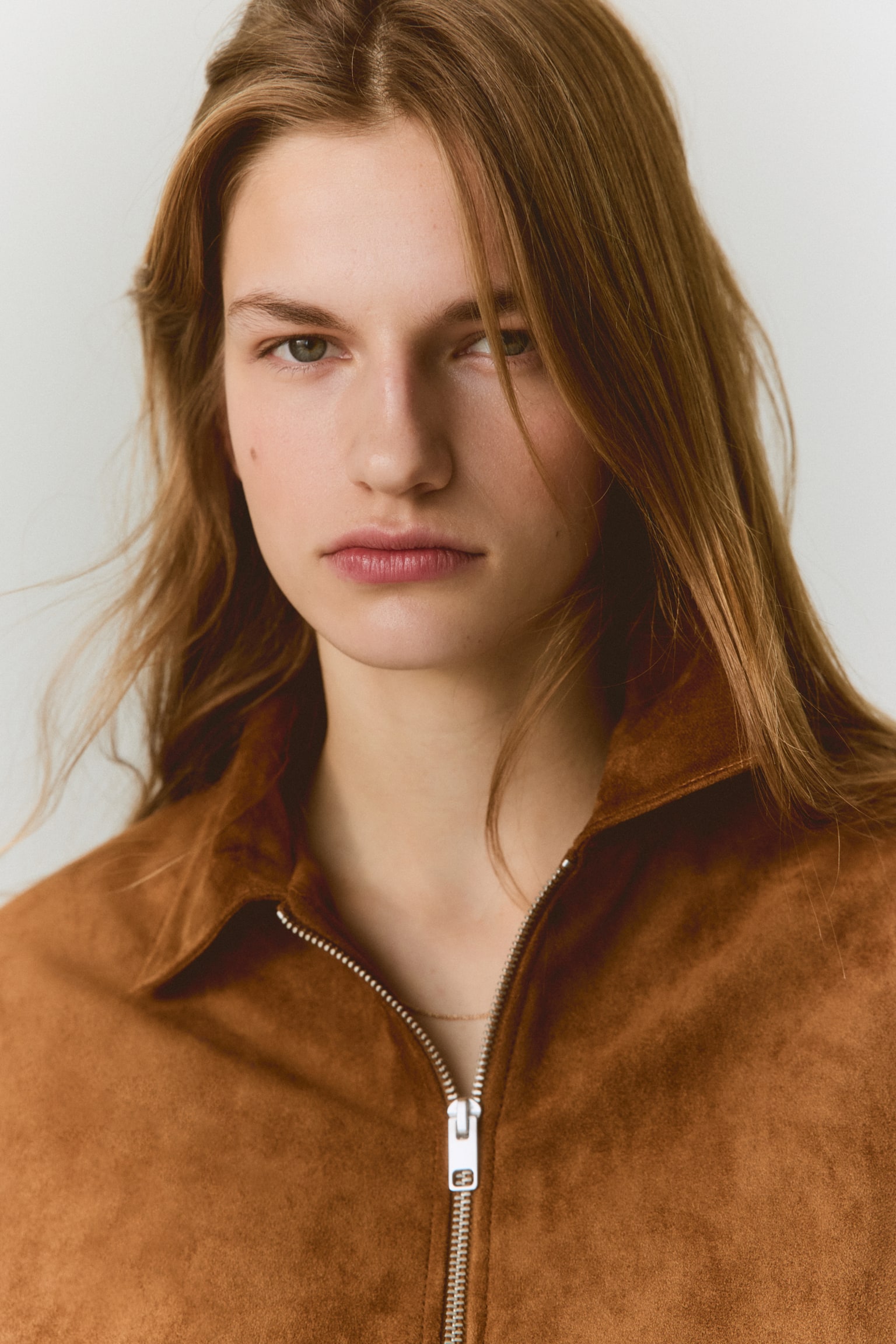 Женская куртка H&M Jacket with Collar, цвет: Тёмный бежевый — фото 3