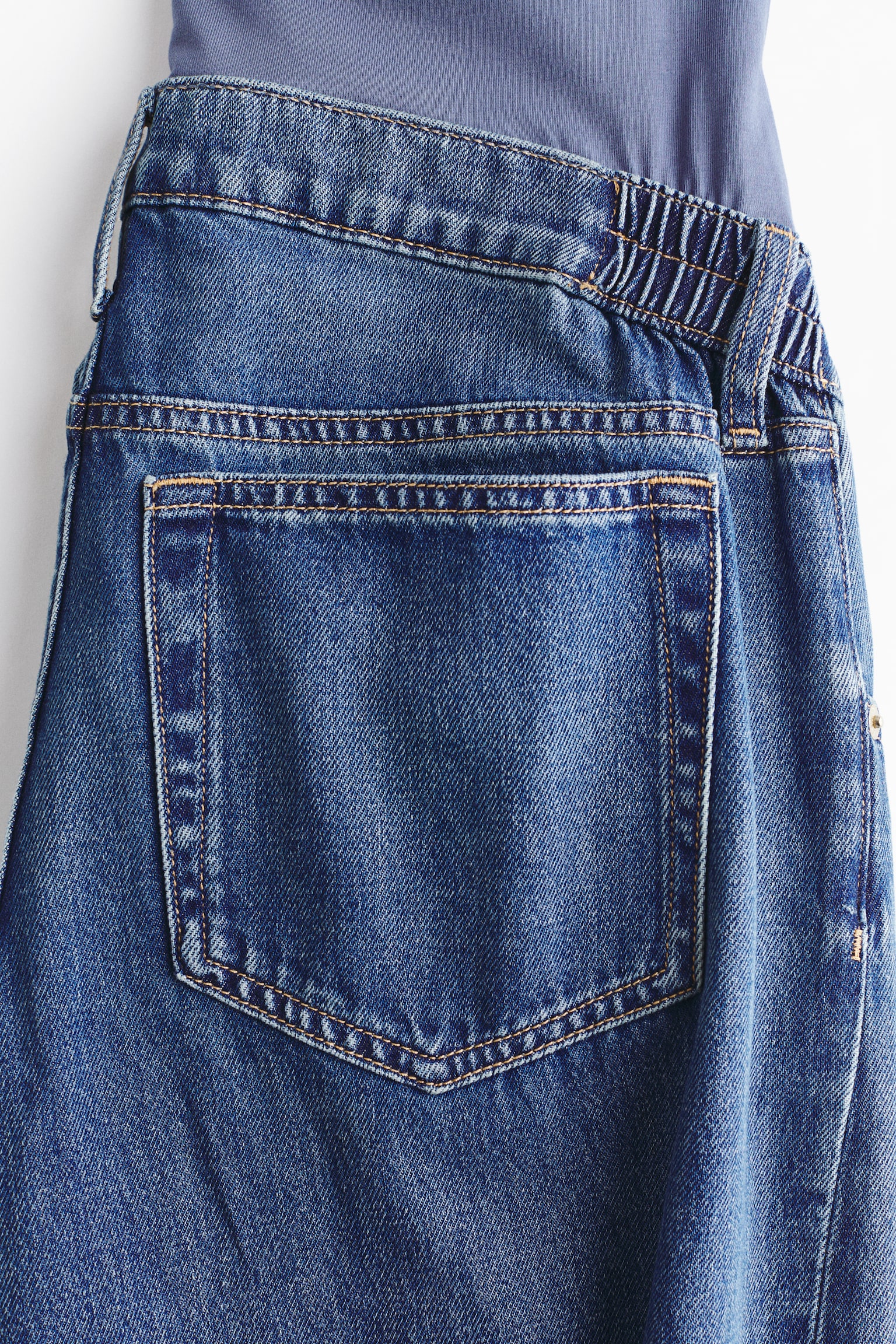 MAMA Wide jeans - Albastru-denim/Gri-denim închis/Albastru-denim închis - 5