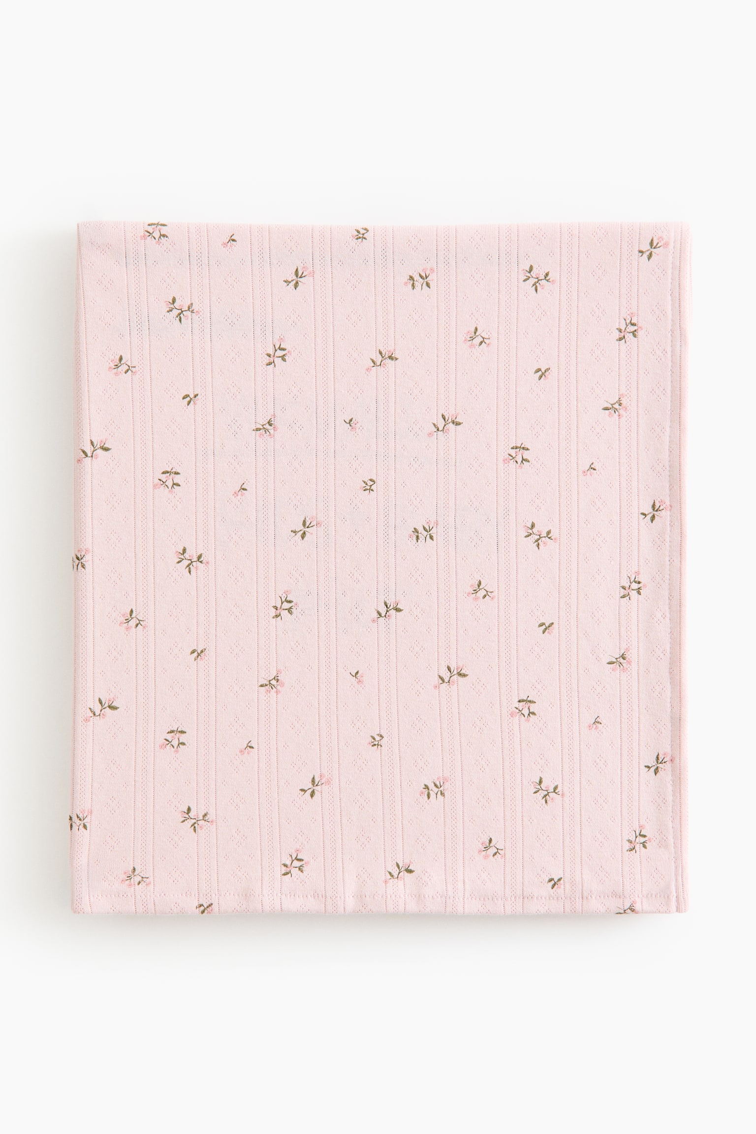 Pointelle-knit baby blanket - Light pink/Floral/Cream/Floral/Cream/Cherries/Light greige/Floral - 1