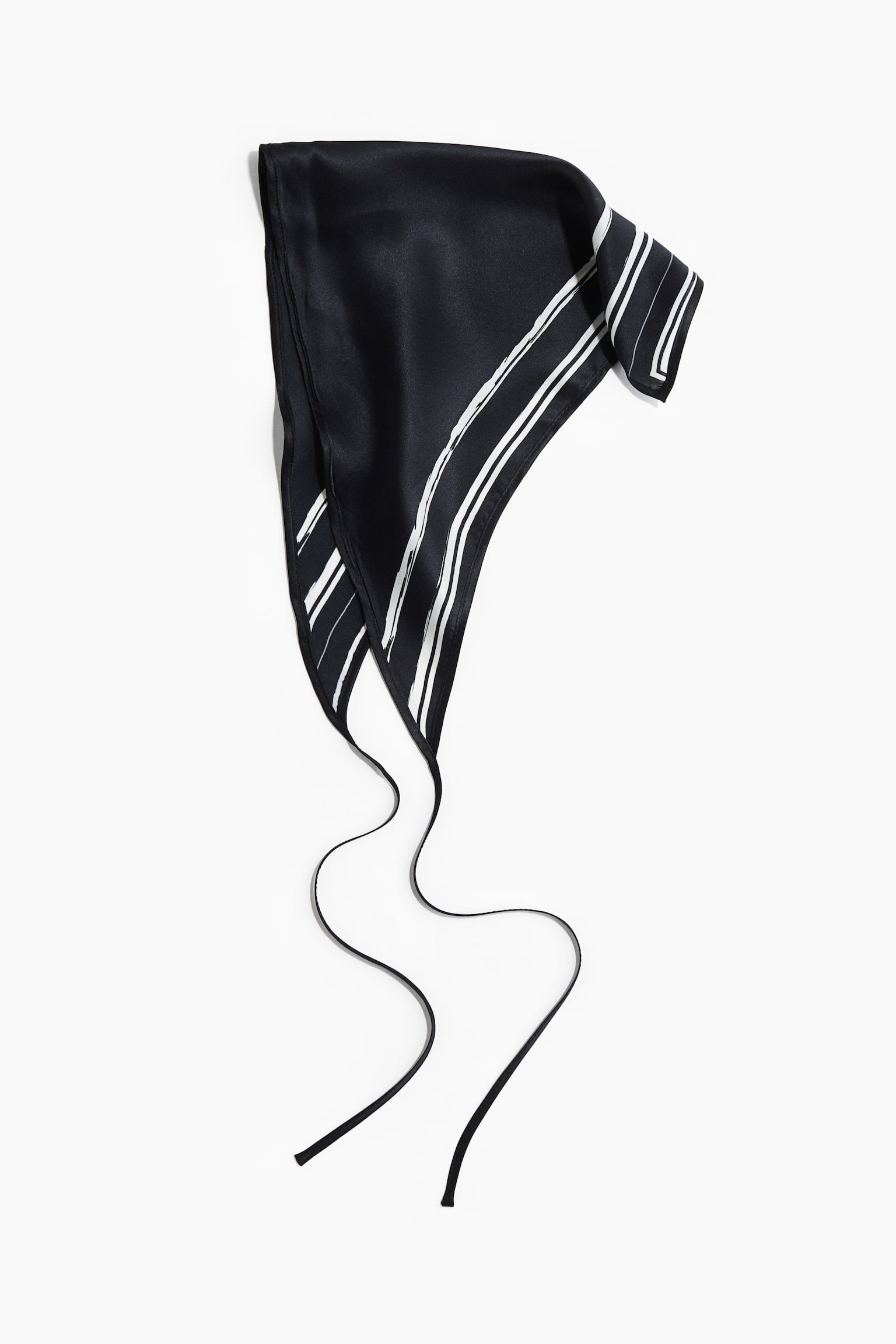 Silk head scarf - Black/White/White/Black