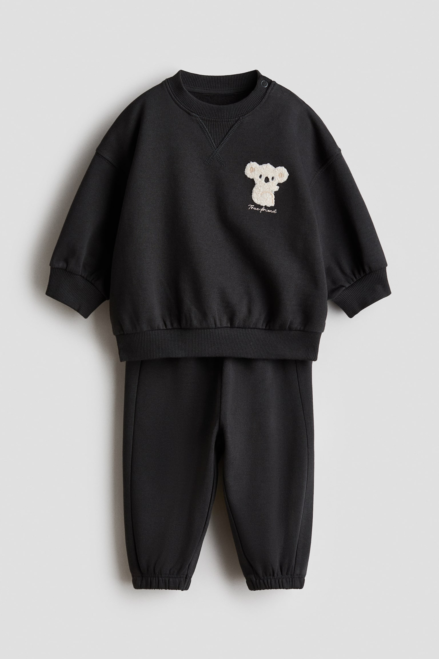 Детский комплект H&M 2-Piece Sweatshirt and Joggers Set, цвет: Тёмный серый — фото 1