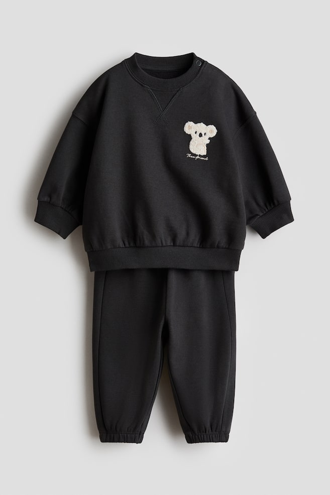 2-piece sweatshirt set - Dark grey/Koala - 1