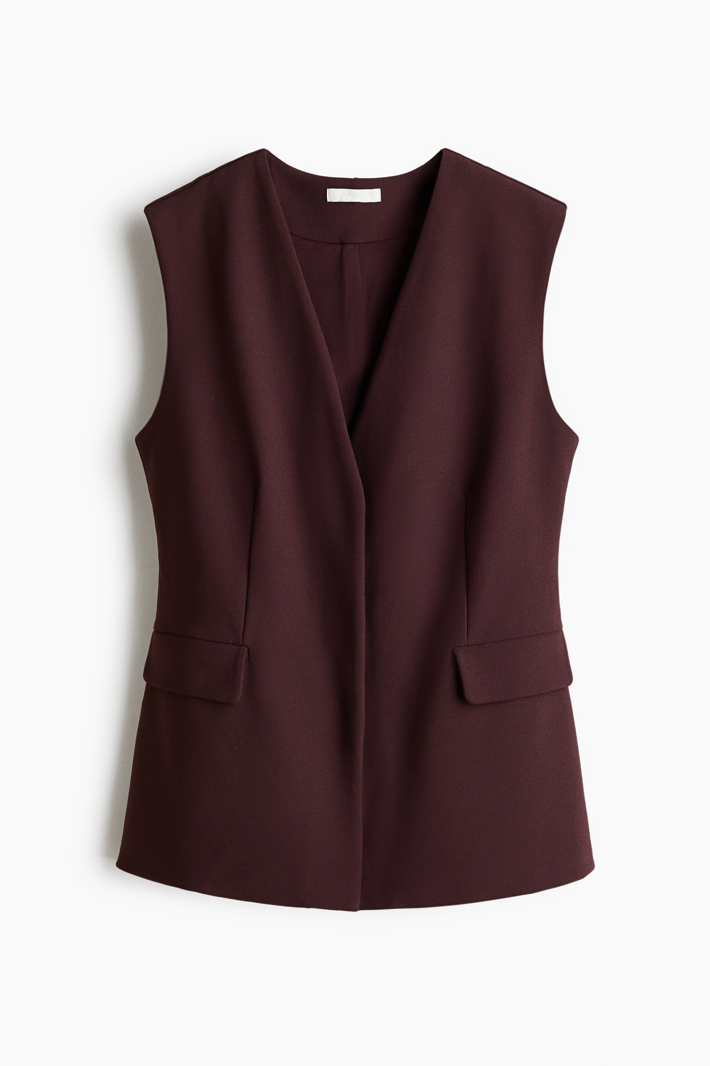 Jersey waistcoat - Burgundy/Light beige