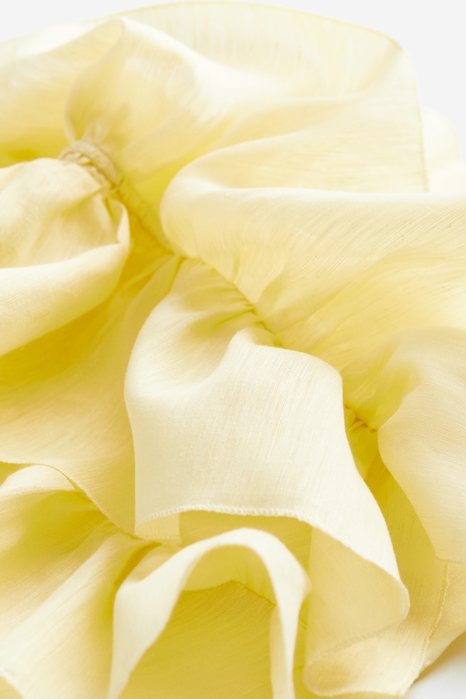 Linen-blend flounce-detail top - Light yellow - 7