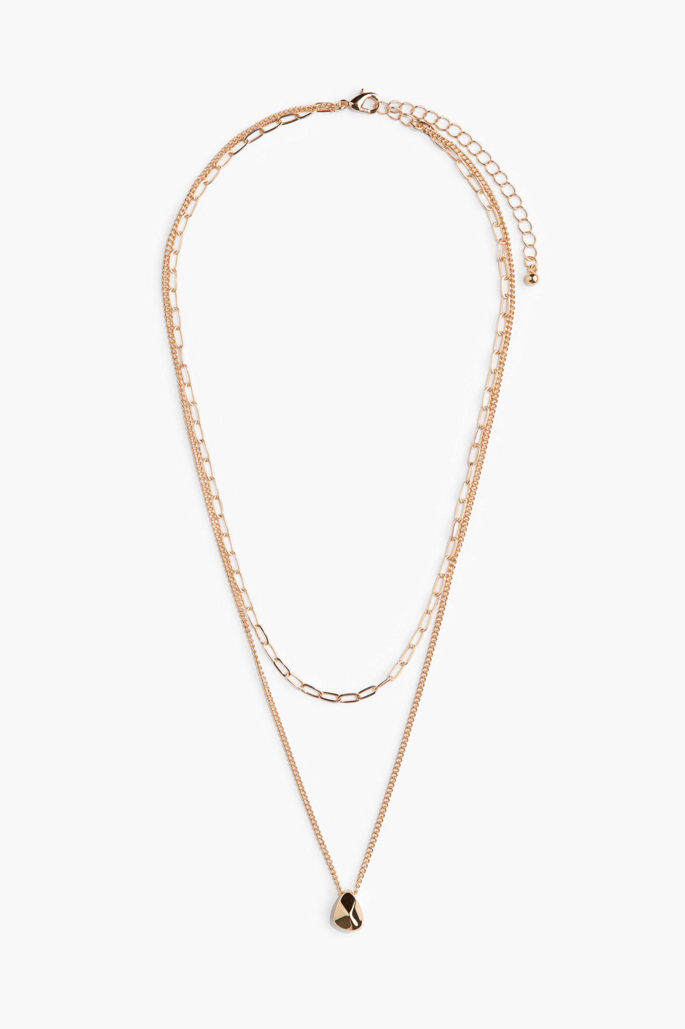 Two-strand pendant necklace - Gold-coloured