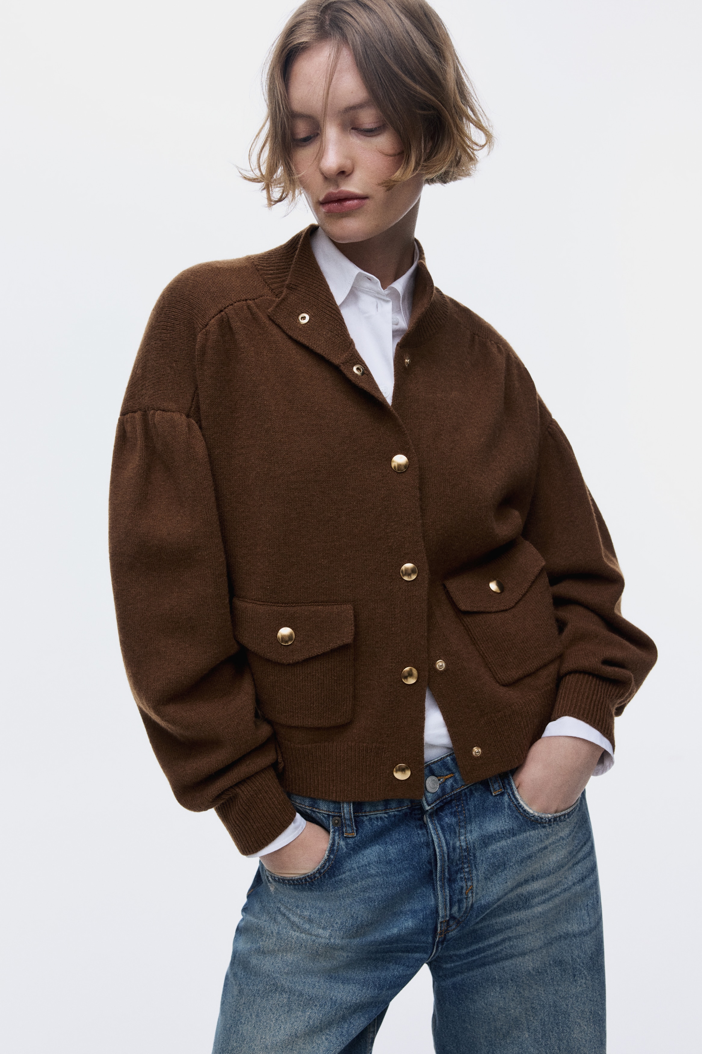 HYSFORM カーディガン　ブラウン Oversized Cardigan - Brown - Ladies | H&M US