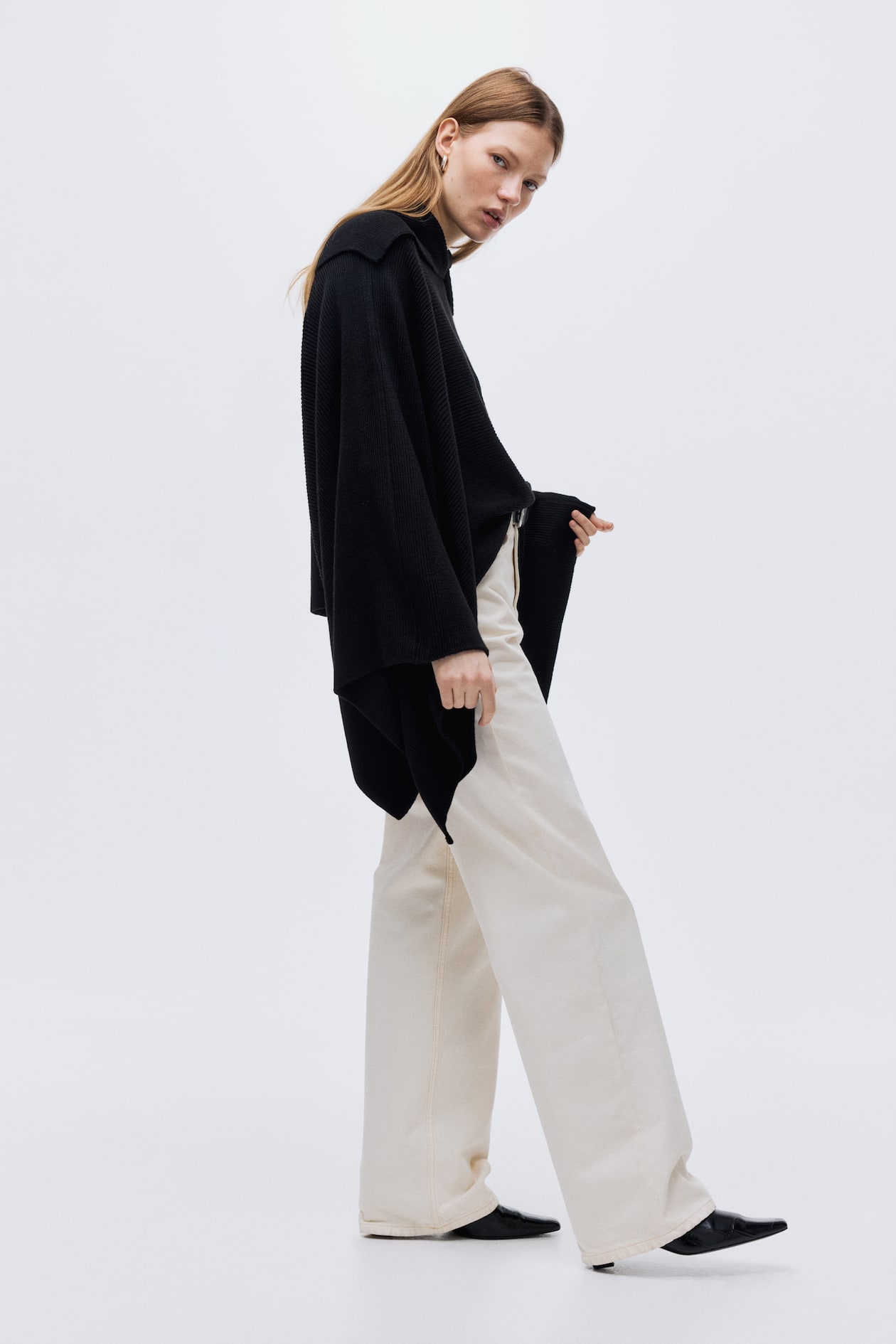 Rib-Knit Cape - image 2