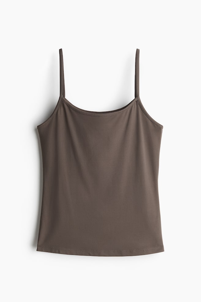 Microfiber Camisole Top - Dark taupe/Dark brown/Light beige/White/Black/Dark beige - 1