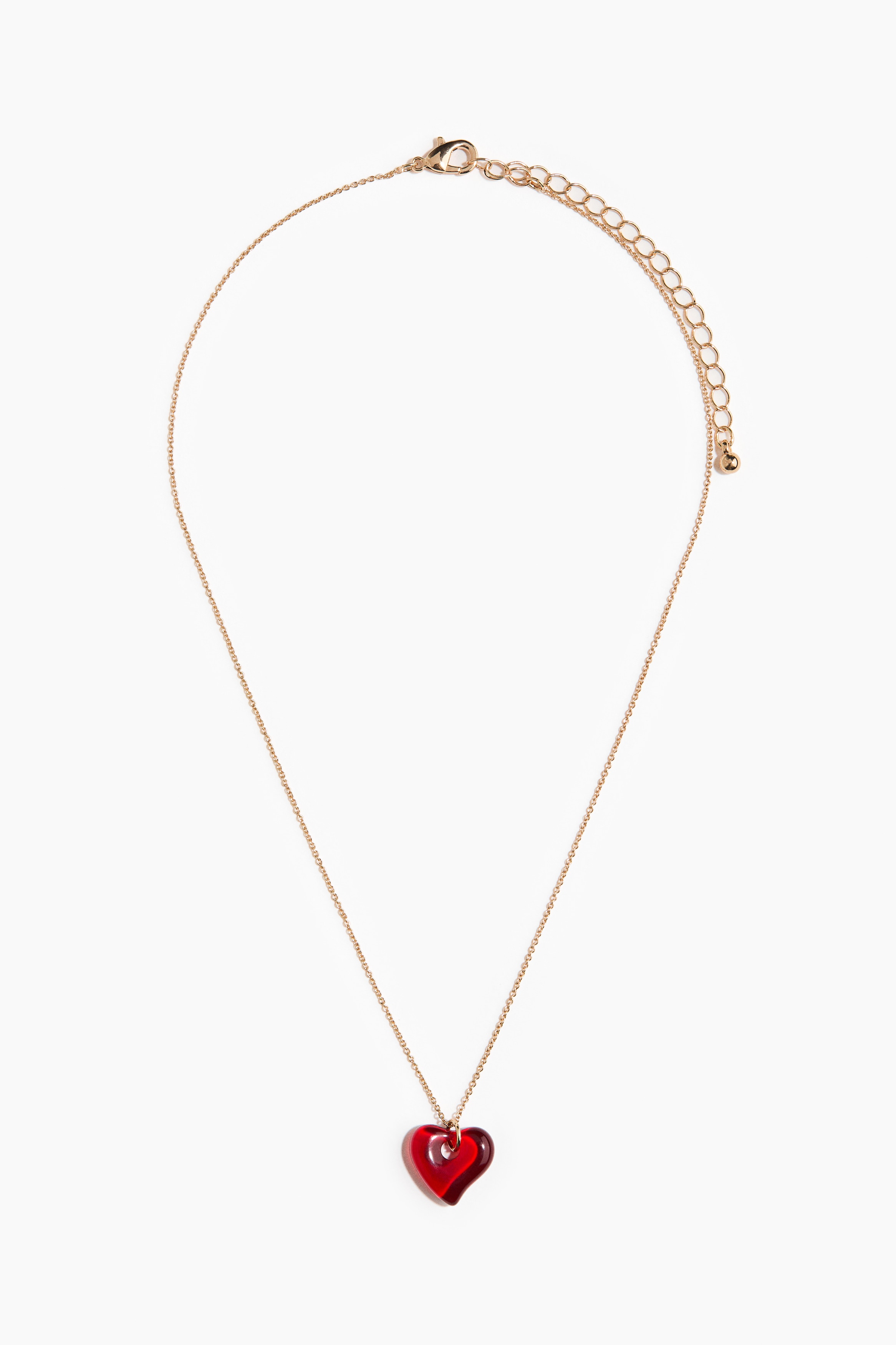 Halsketting met hartvormig hangertje - Rood