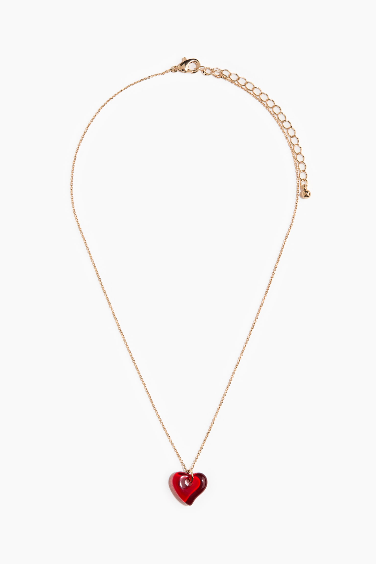 Heart-pendant necklace - Red - 2