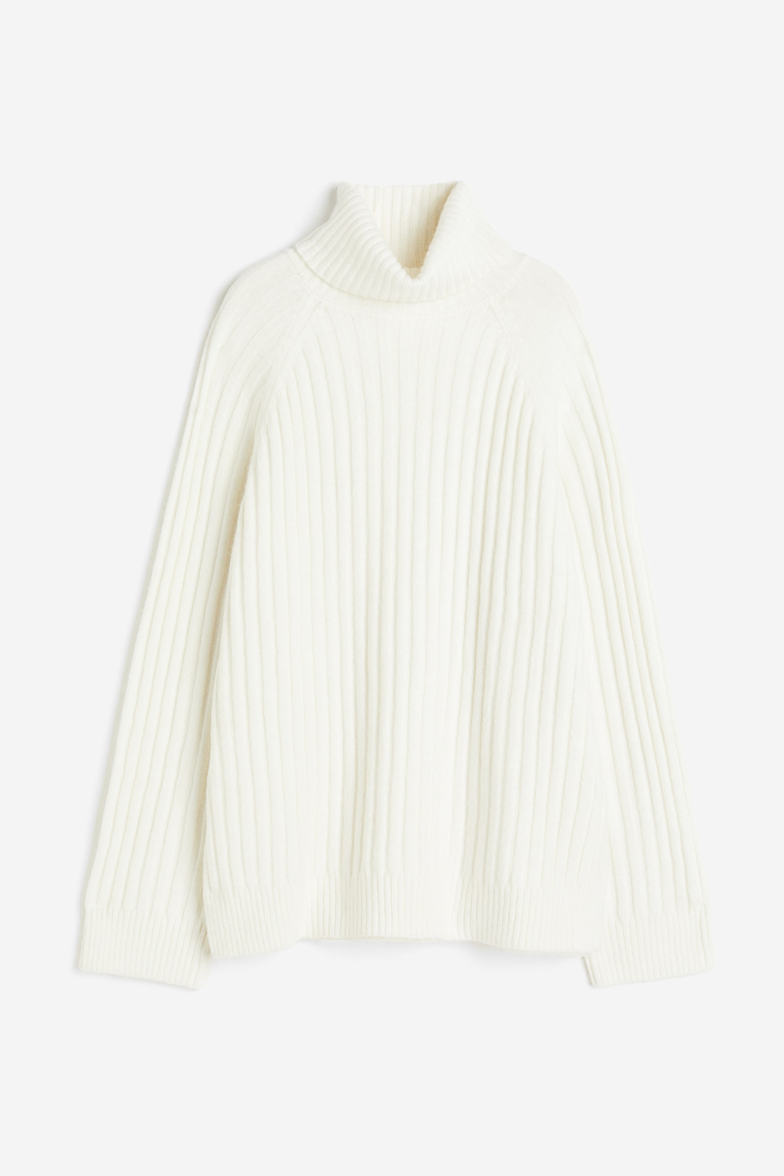 Rib Knit Turtleneck Sweater - White/Dark beige/Stripe/White/Stripe - 1