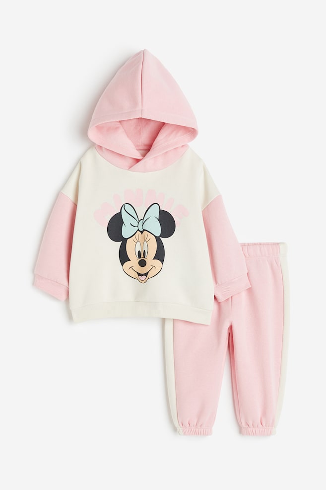 2-piece hoodie and leggings set - Light pink/Minnie Mouse/Cream/Minnie Mouse/Dusty pink/Minnie Mouse - 1