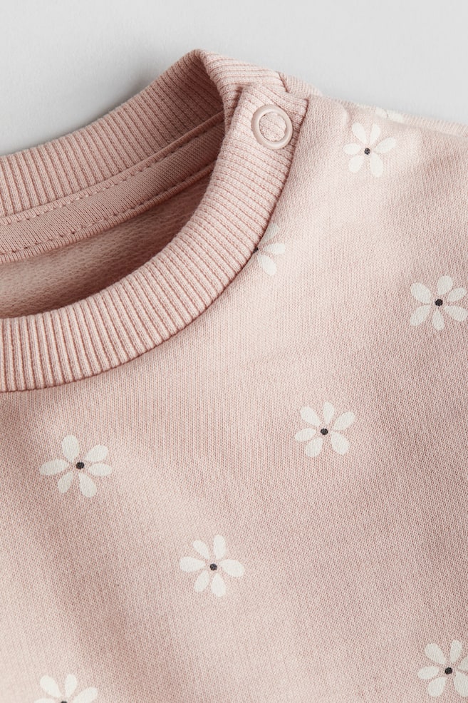 2-delt sweatshirtsæt - Lys rosa/Blomstret/Beige/Skildpadder/Lyseblå/Køretøjer - 3