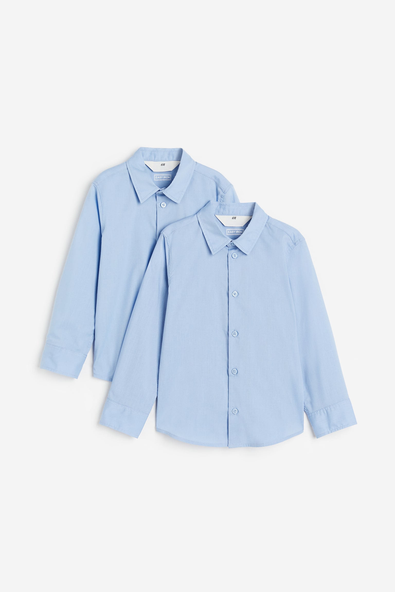 2-pack easy-iron school shirts - Light blue/White - 1