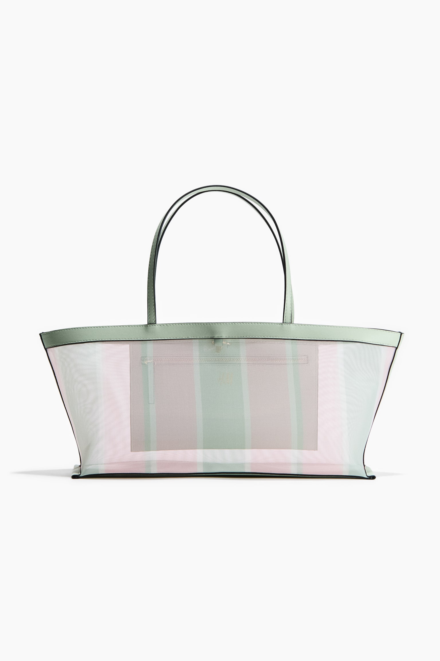 Sac shopping en mesh - Vert clair/rayé - 1