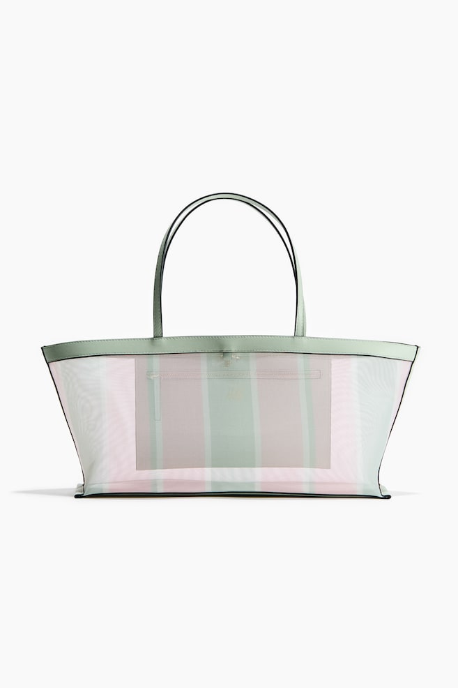 Sac shopping en mesh - Vert clair/rayé - 1