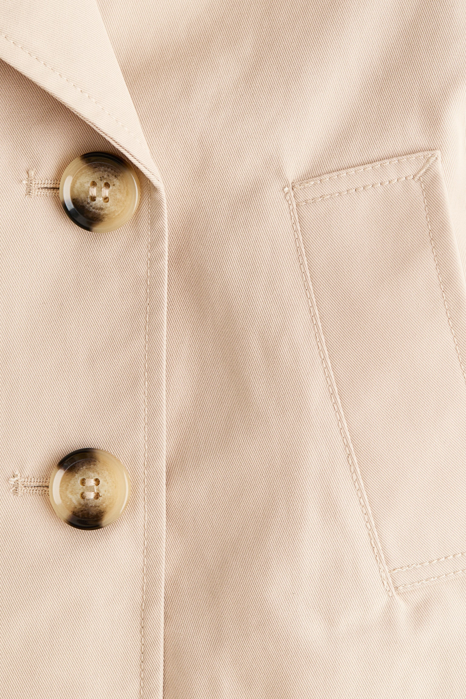 Short twill trench coat - Light beige/Navy blue - 2