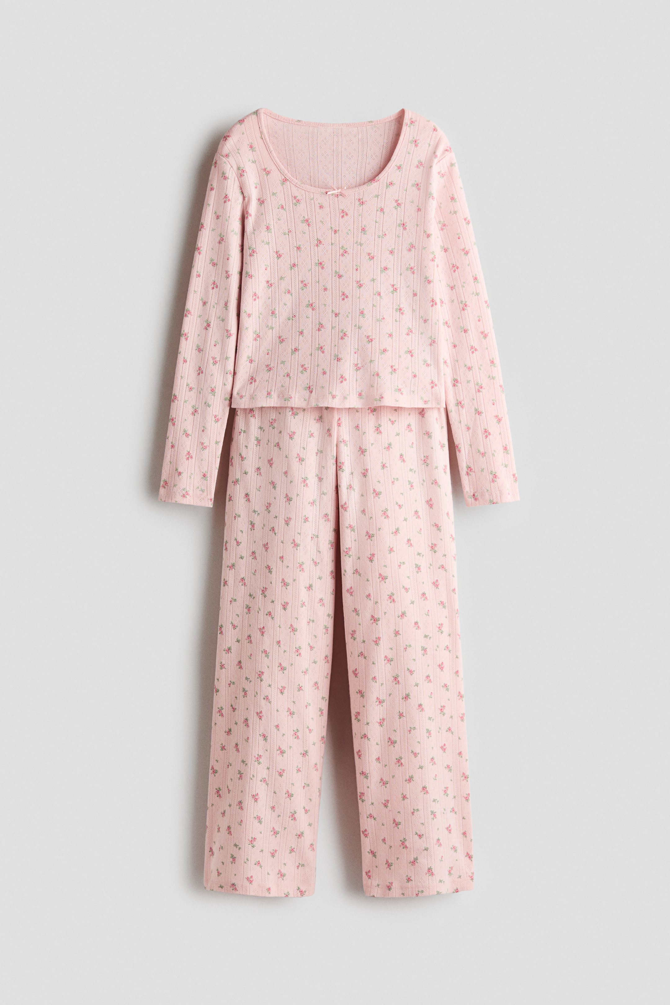View larger image: Pointelle cotton pyjamas - Light dusty pink/Floral - Kids | H&M 1