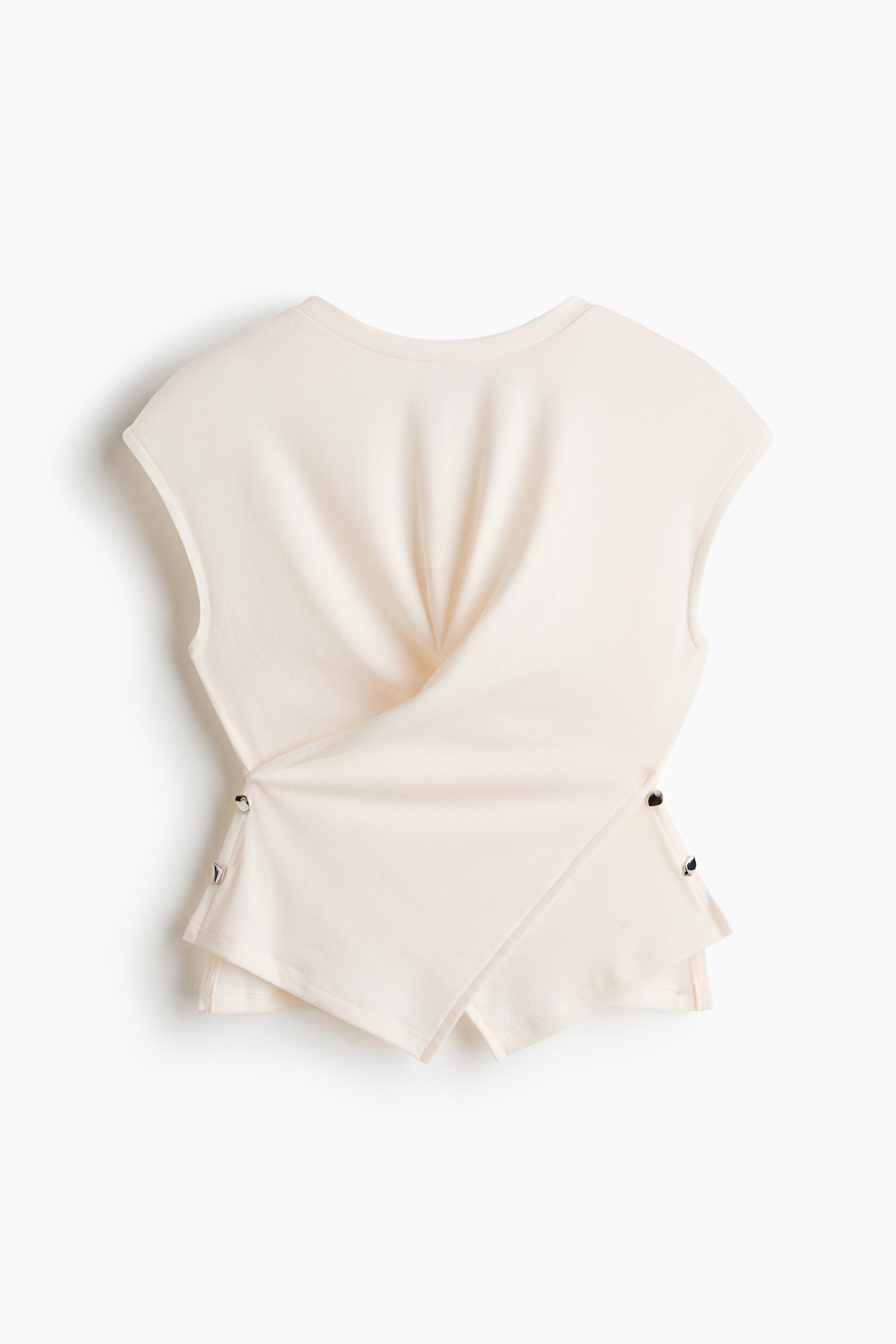 Wrap-detail top - Màu kem/Màu xanh ô-liu - 1