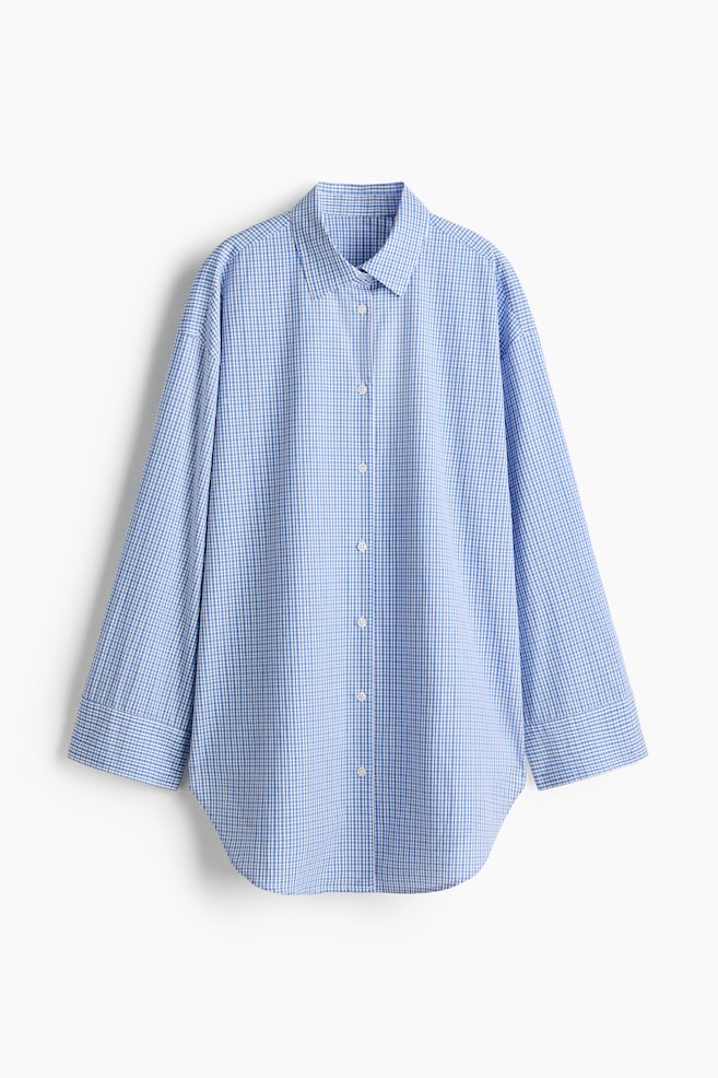 Camisa de playa oversize - Azul/Cuadros/Azul - 1