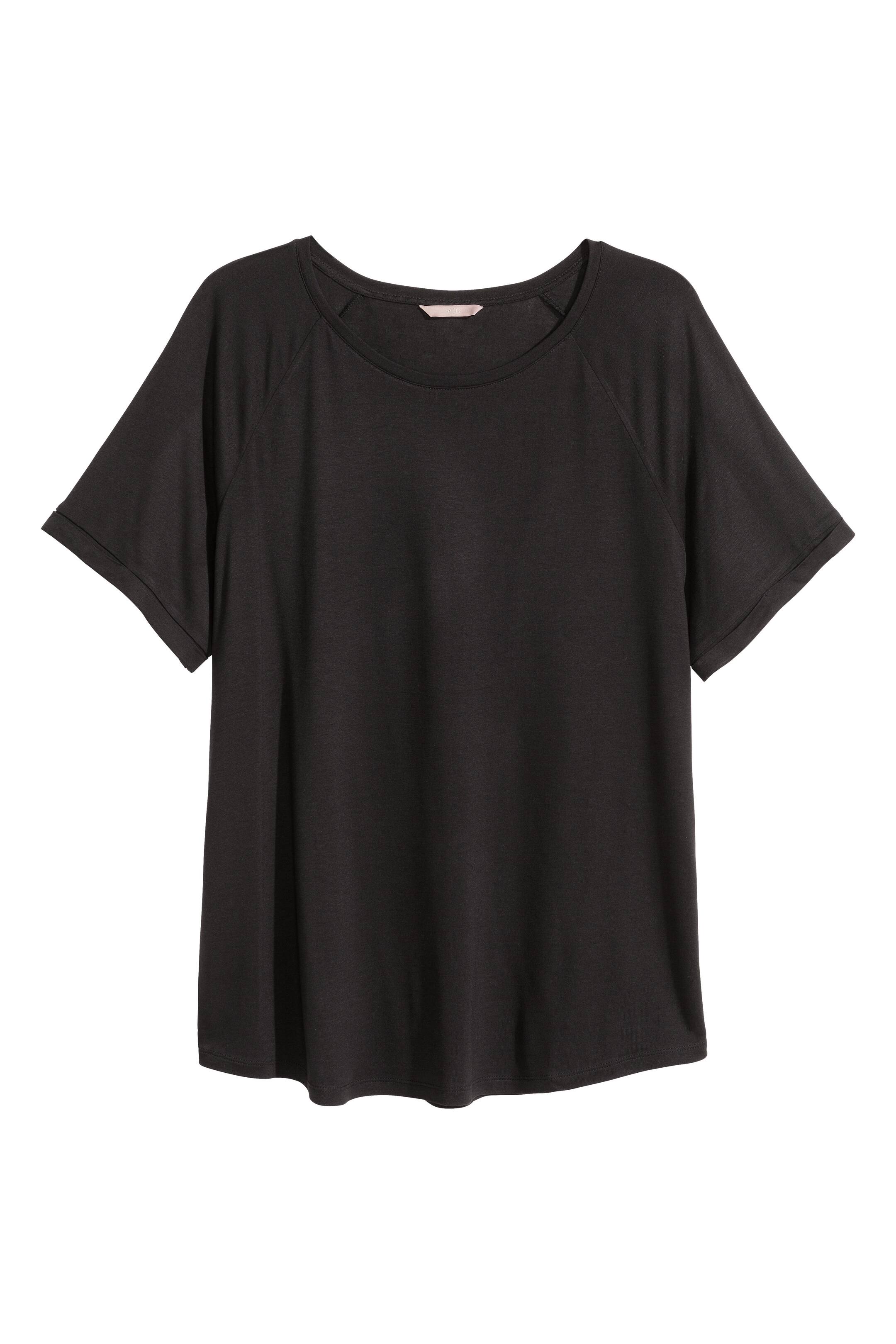 Ver imagem maior: H&M+ Top de mangas curtas - Preto - SENHORA | H&M PT 1