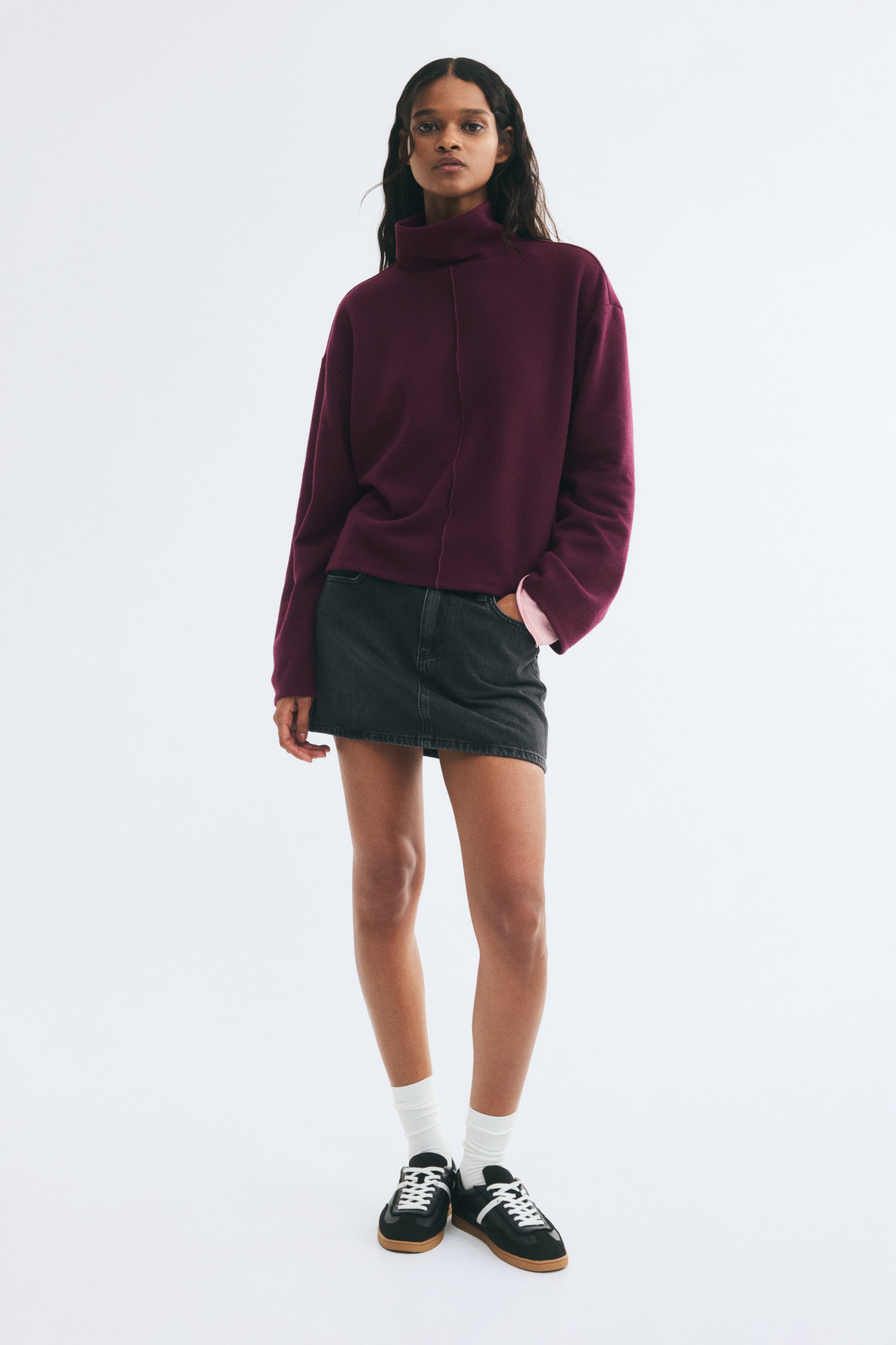 Chandail ample avec col cheminée