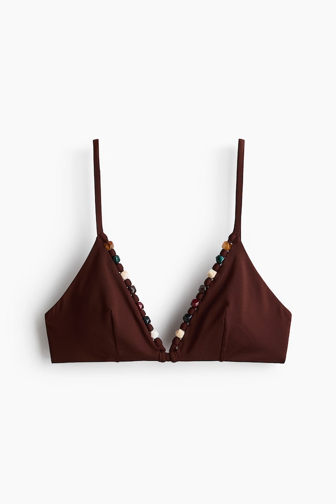 Triangle Bikini Top - Dark brown - 1