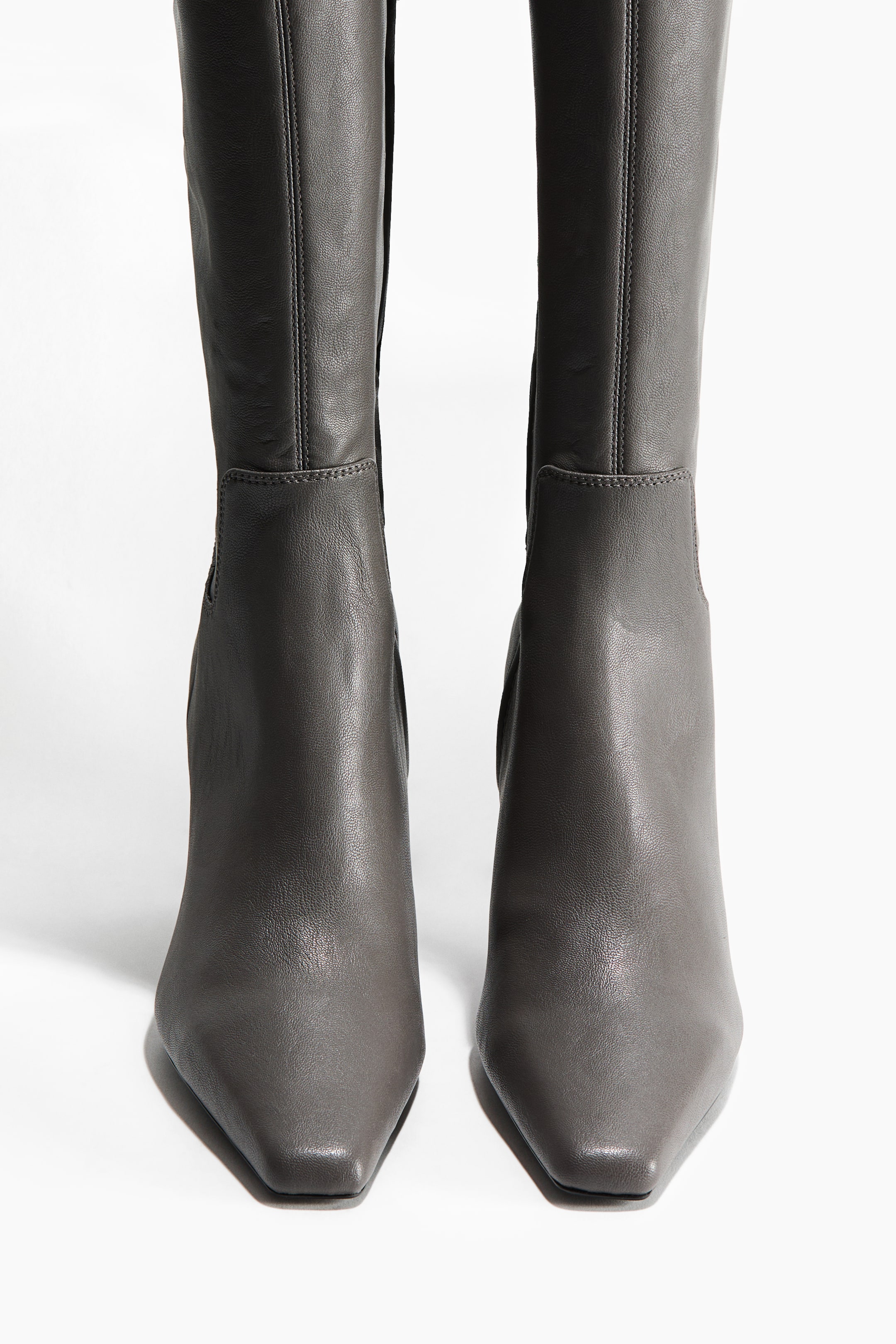 Ingrandisci l'immagine: Thigh-high sock boots - Grigio scuro - DONNA | H&M CH 2