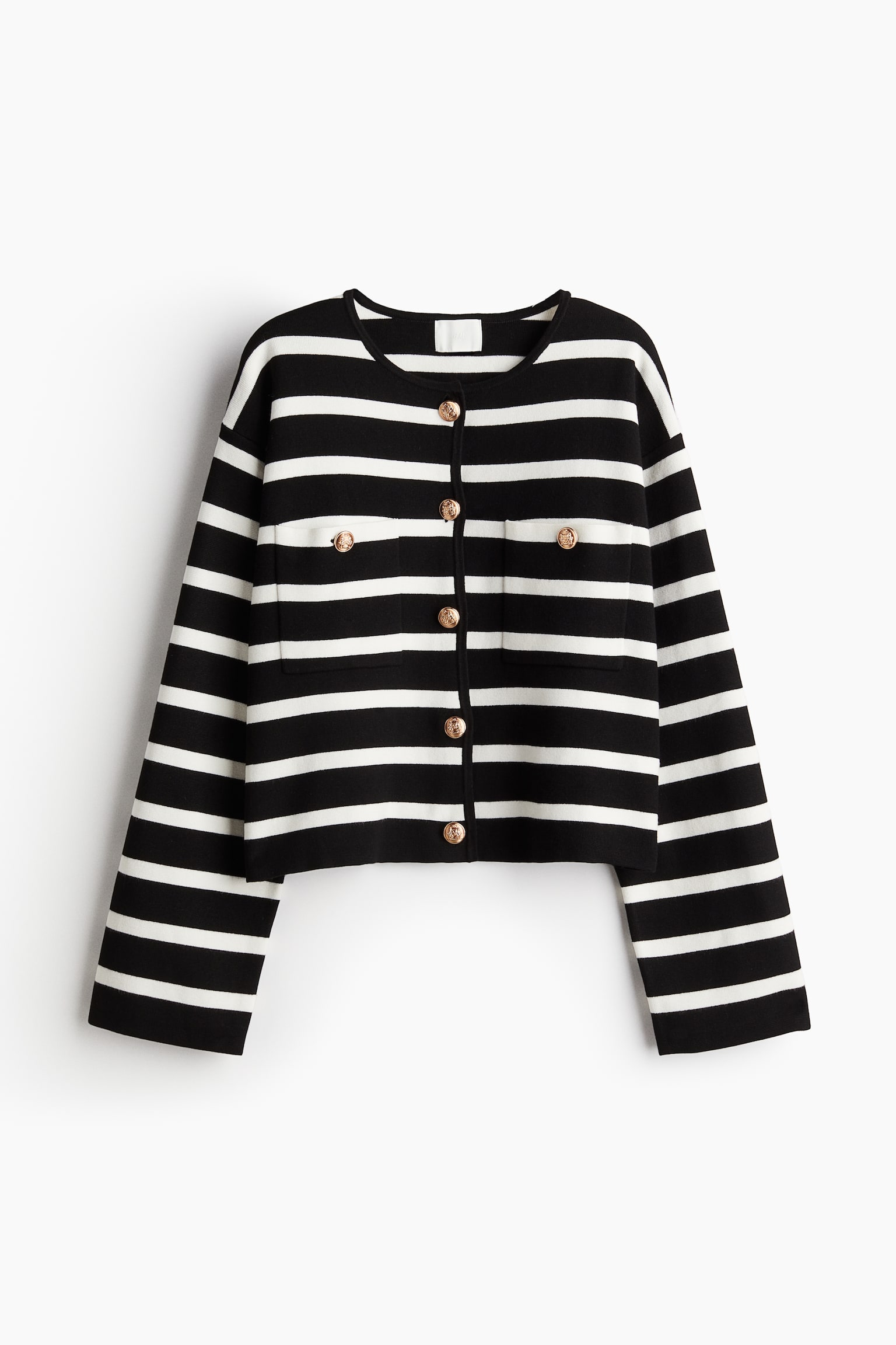 Pocket-detail cardigan - Black/Striped/Red/Black/Grey marl/Cream - 2