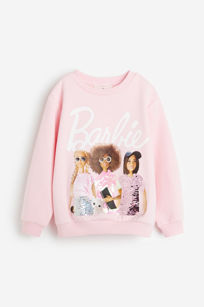 Sweatshirt med tryck - Ljusrosa/Barbie/Crèmevit/Mimmi Pigg/Ljusgråmelerad/Mimmi Pigg/Vit/Frost - 1