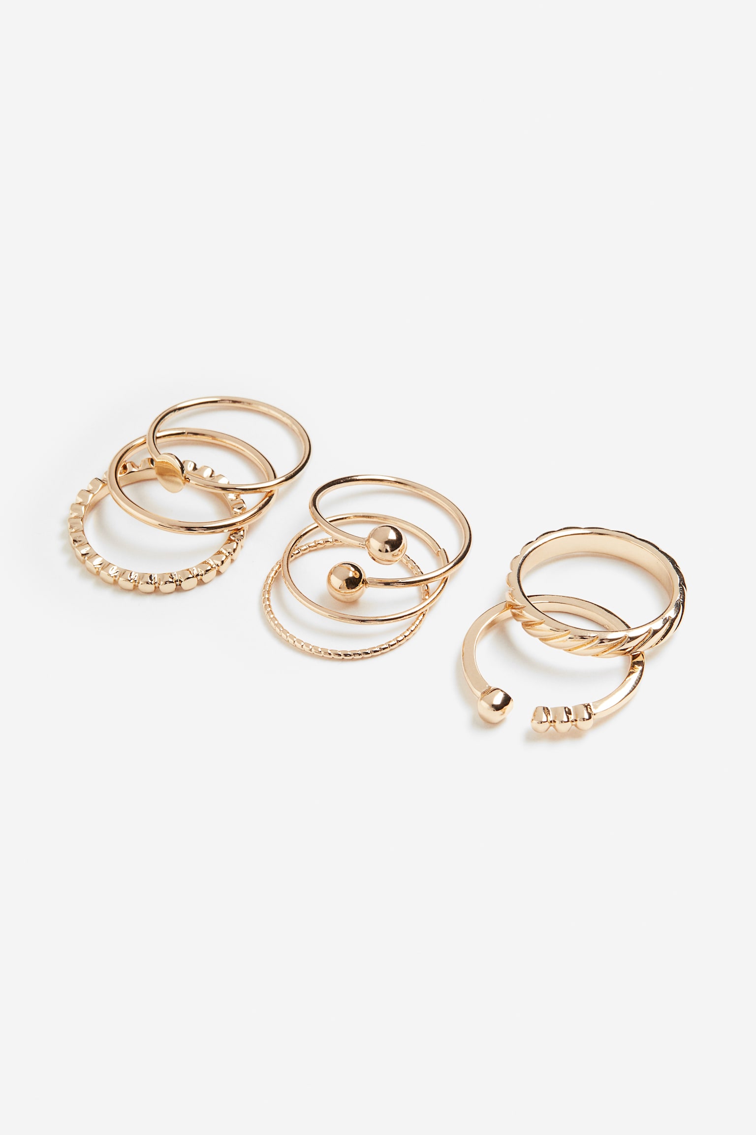 8-pack Rings - Gold colour/Gold colour - 1