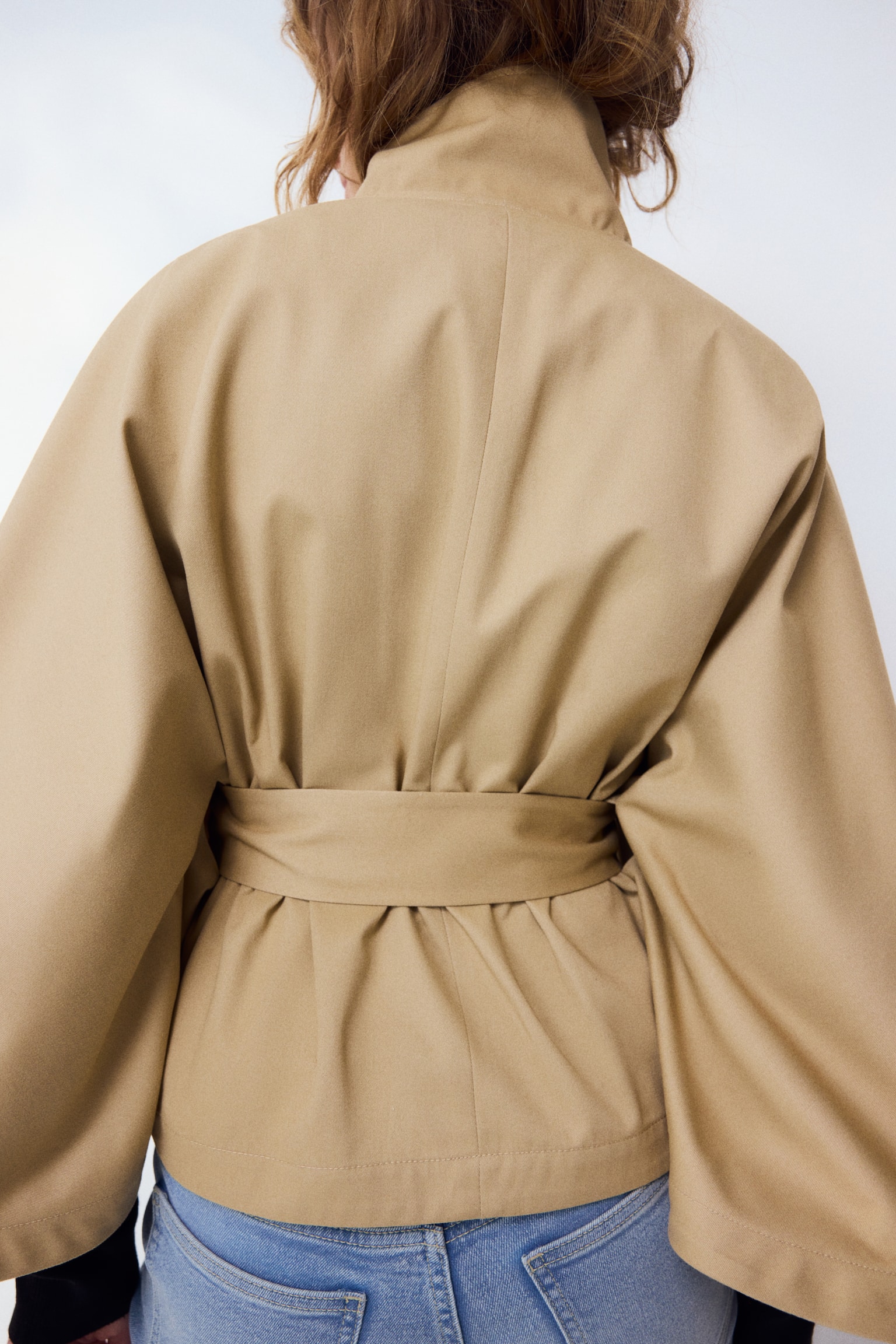 Twill cape jacket - Beige - 5