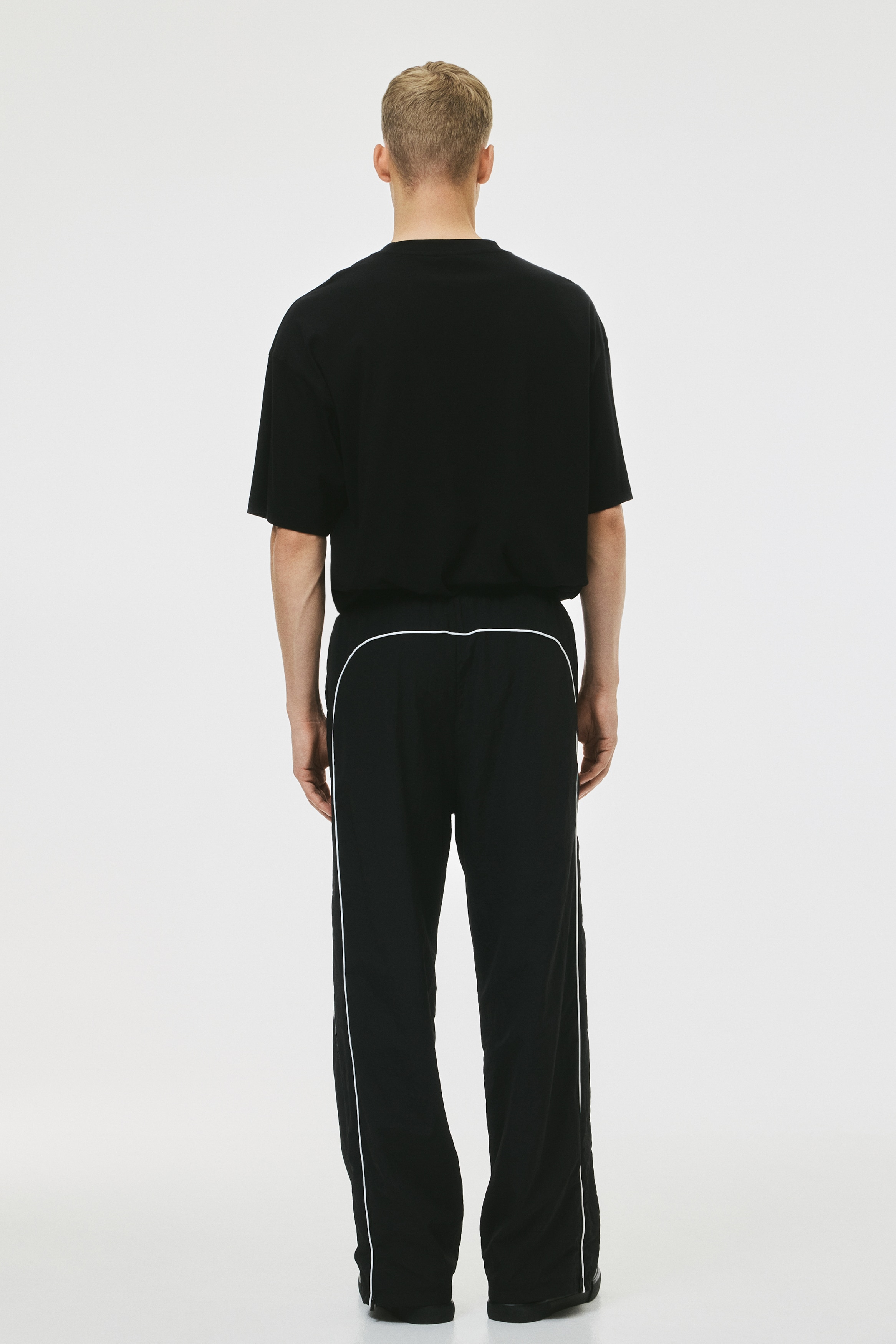 パンツ plllllleeasse nylon track pants (BLACK) c160776a77fd49bf0e0013692c1718