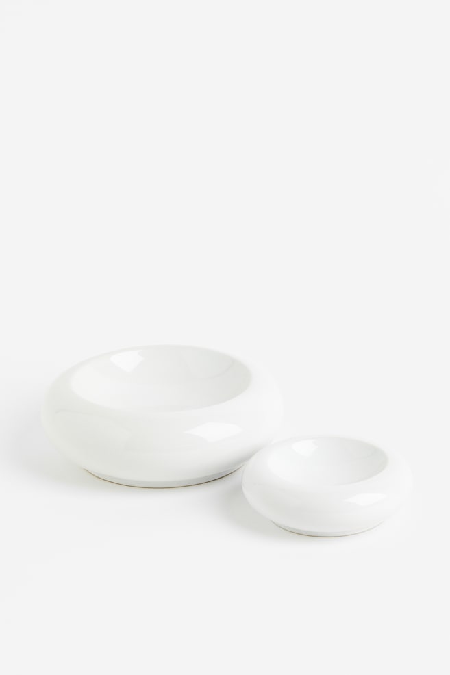 Decorative stoneware bowl - White/Beige - 3