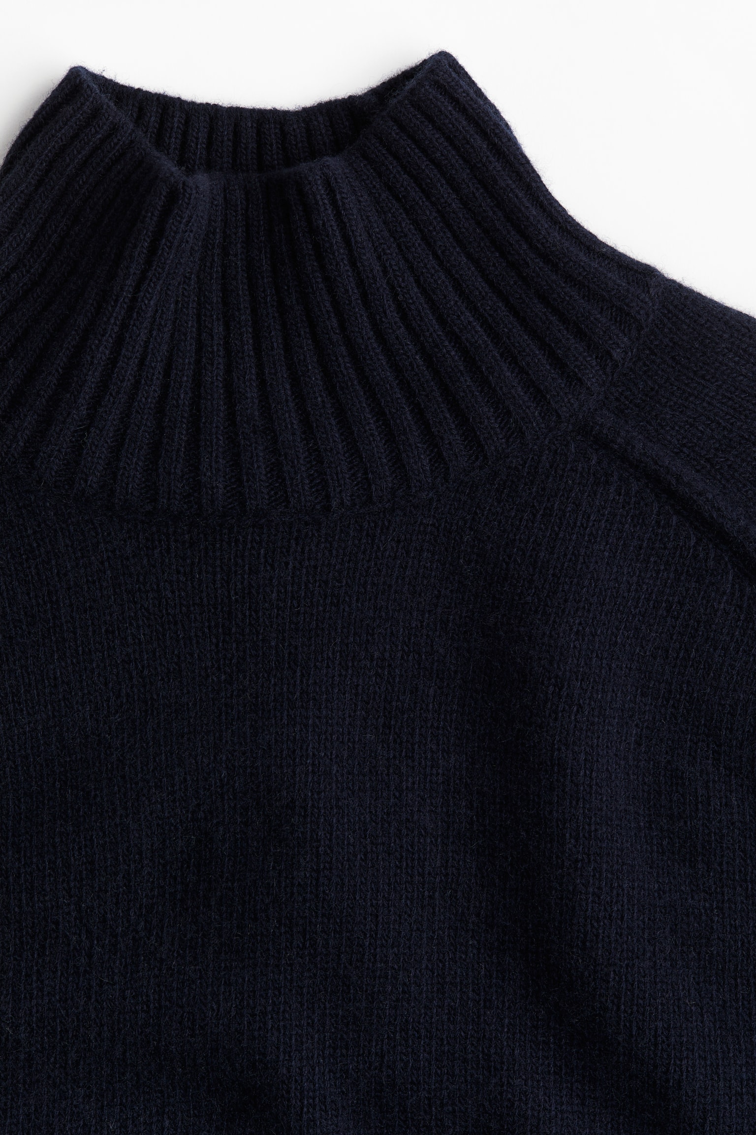 Cashmere-blend turtleneck jumper - Navy blue/Light greige - 4