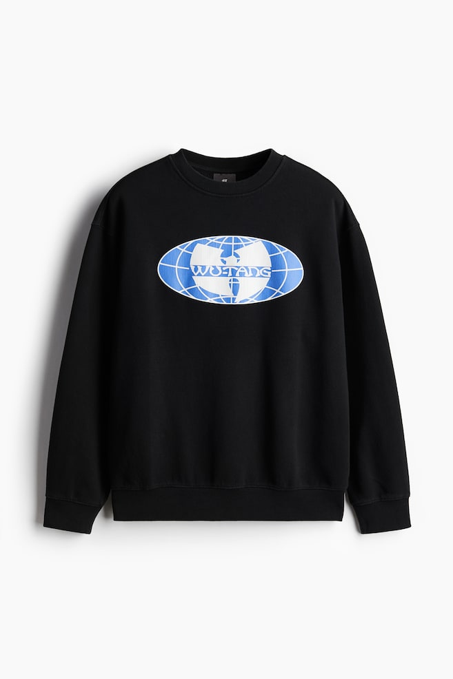 Loose Fit Sweatshirt - Black/Wu-Tang Clan/Dark brown/Ramones/Light beige/Keith Haring/White/Katsushika Hokusai/Black/Nirvana - 1