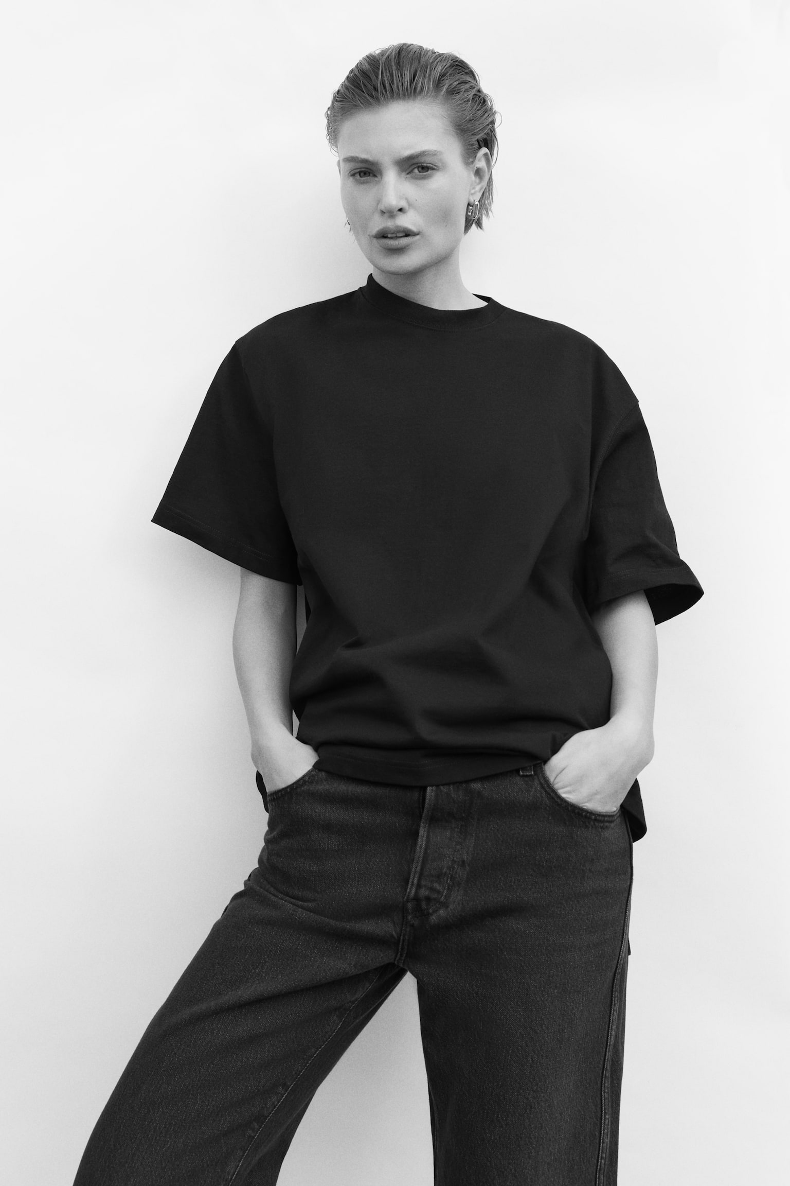 Футболка Loose Fit - Чорний/Білий - 3