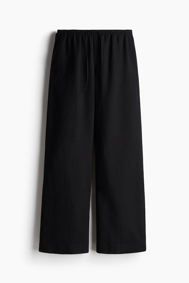 Rechte broek van linnenmix - Zwart/Lichtbeige/Beige/Wit/Donkerbeige/Dusty blauw - 1