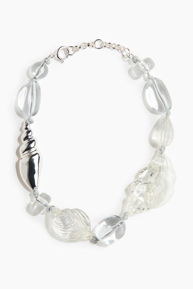 Beaded cord necklace - Transparent - 1
