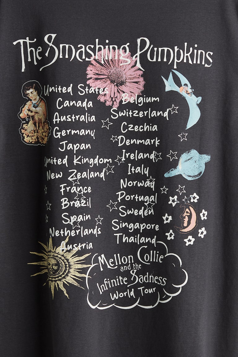 オーバーサイズ プリントTシャツ - グレー／The Smashing Pumpkins 