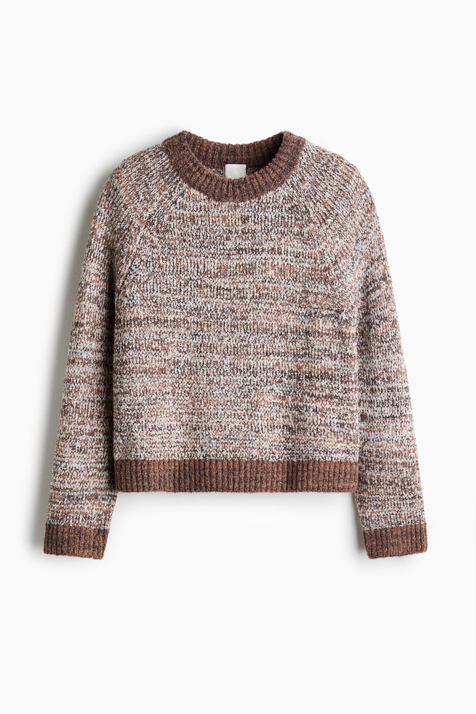 ブークレニットセーター - ブラウン／ホワイト