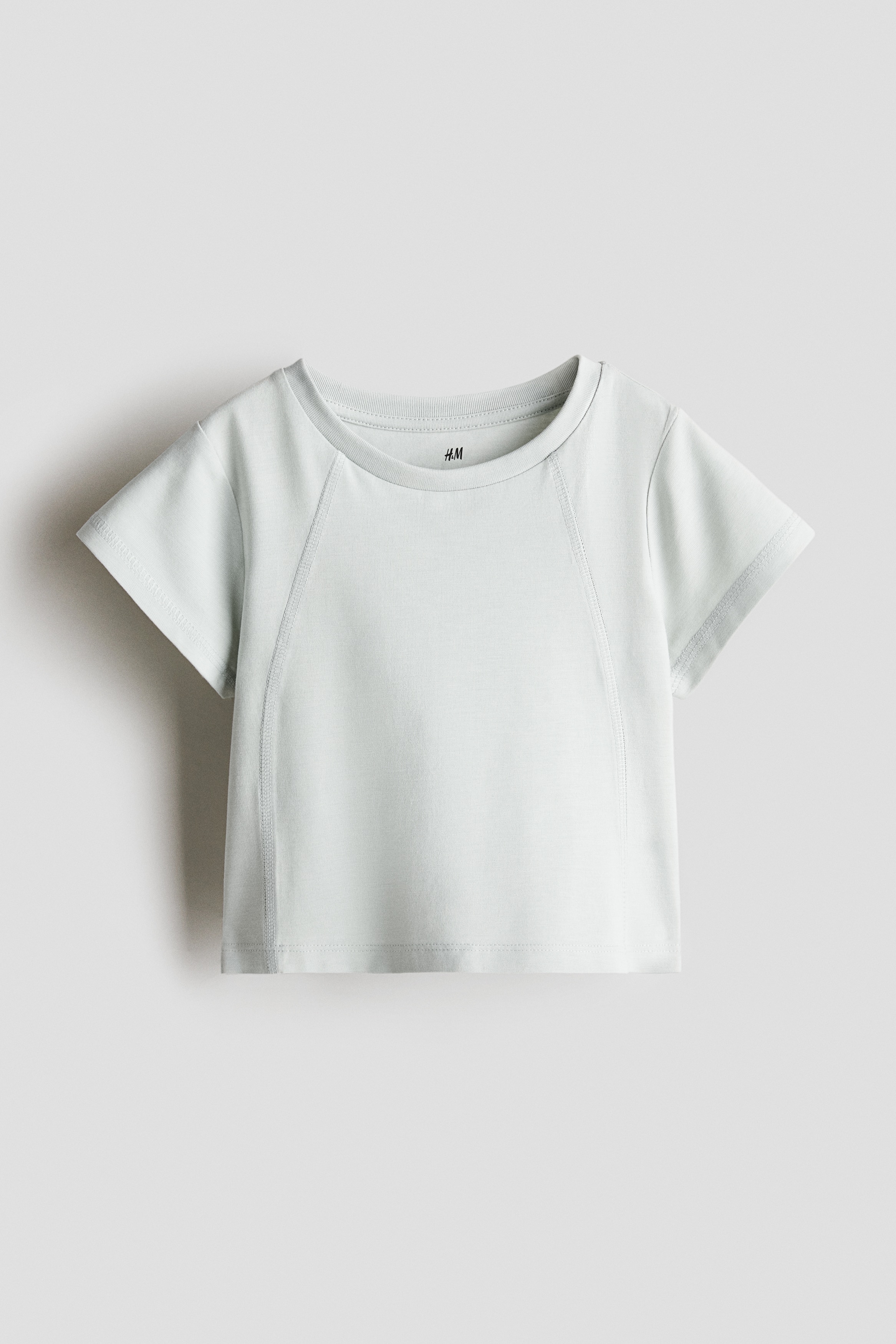 COOLMAX® Flatlock-seam top - Dusty turquoise/Navy blue